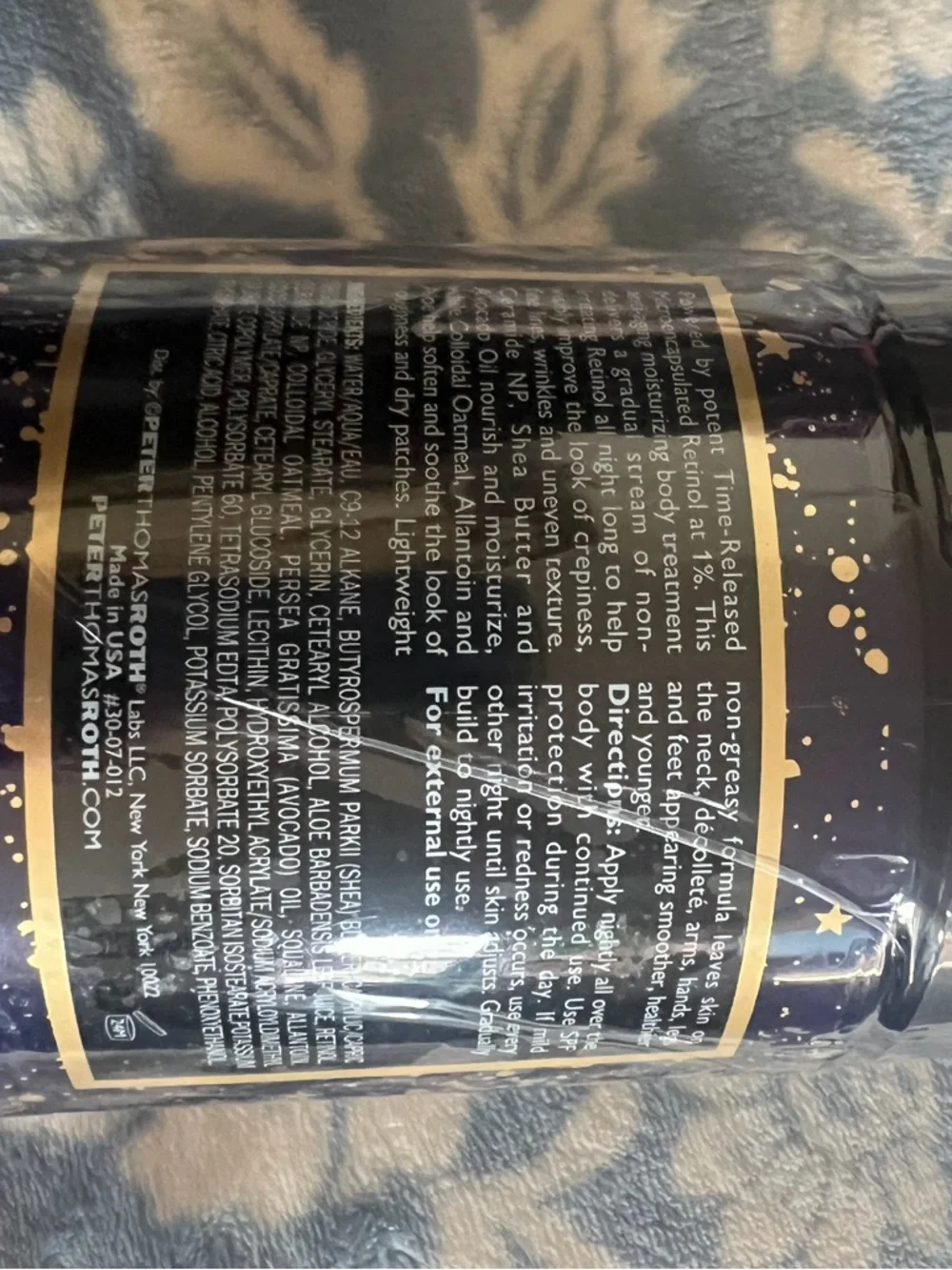 Peter Thomas Roth Retinol Fusion PM Jar in Deep Blue and Gold Accents - Picture 3 of 3